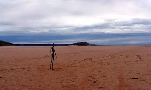 A photo of sculpture standing in Lake Ballard, Western Australia