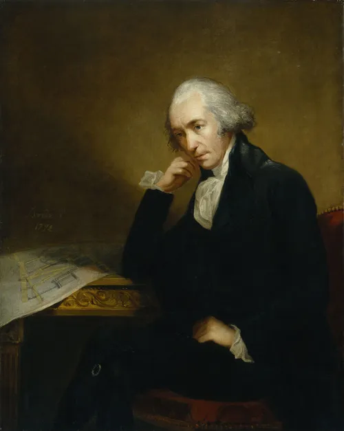 An oil-based portrait of James Watt
