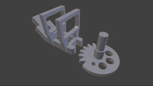 A screenshot of a robot chasis and gear designed in FreeCAD.