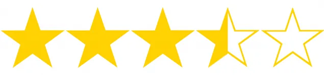 Picture of three and half stars out of five.