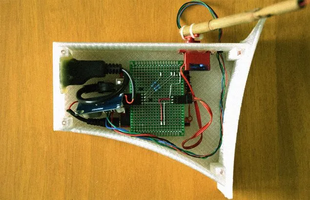Photo of the control system. Custom electronics + Raspberry Pi.
