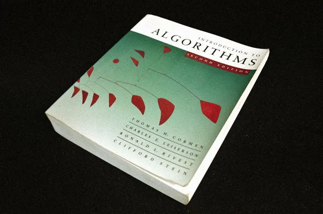 Photo the cover of the text book introduction to algorithms featuring big red by alexander calder
