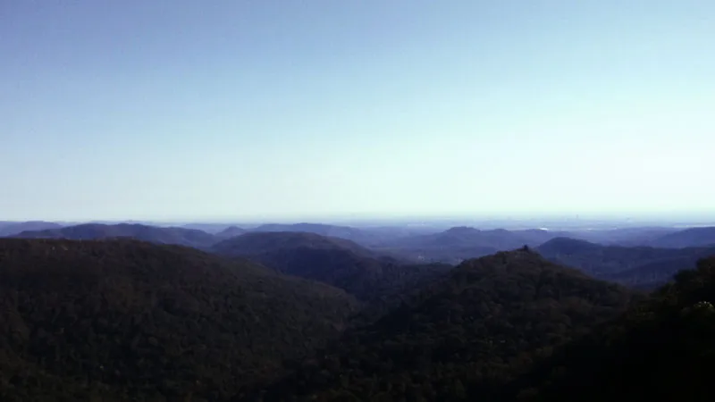 Photo of the view from Springbrook national park down to the Gold Coast.