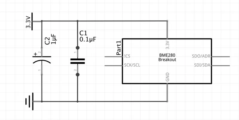 Circuit diagram of multiple bypass capacitors in parallel