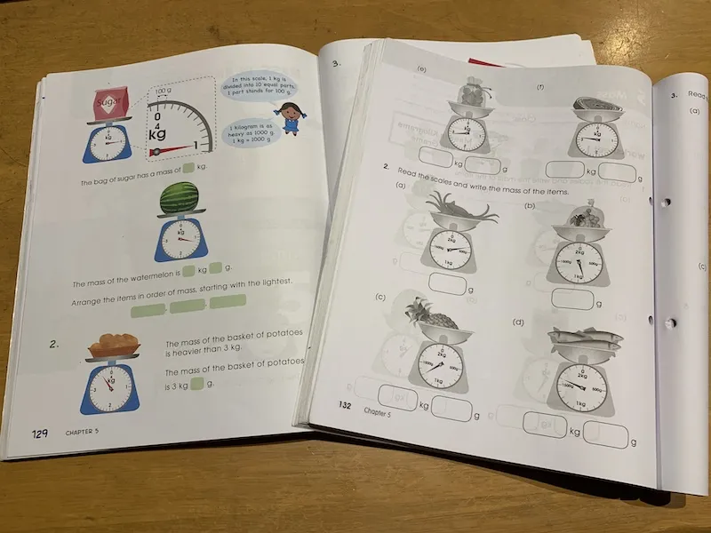 Picture of pages from the year 3 shinglee New Syllabus Primary Mathematics textbooks