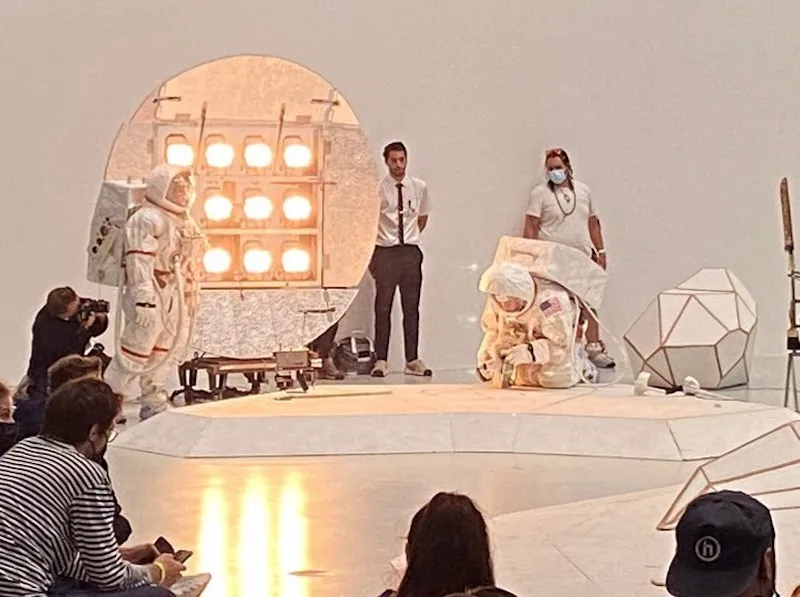 A photo of the sun sculpture by Tom Sachs deployed at space program 4.