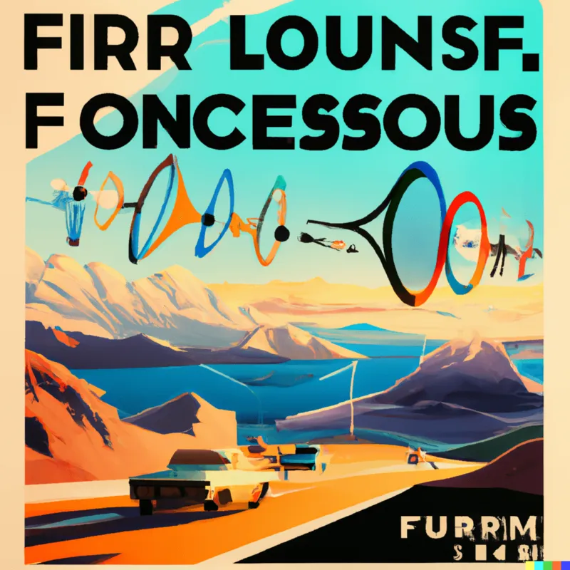 A 60s travel poster for Fourier transforms, digital art