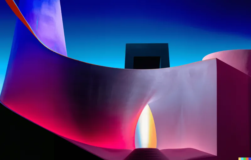 A photo of a large sculpture depicting future influence, crafted by James Turrell