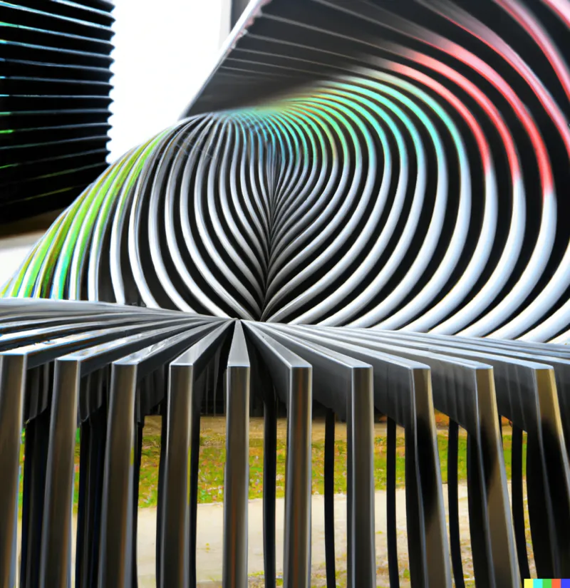 A photo of a large sculpture depicting the investment in pure fact, crafted by Bridget Louise Riley
