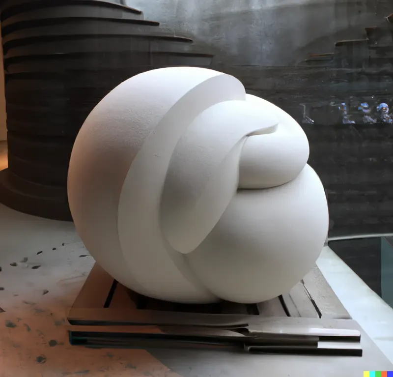 A photo of a large sculpture depicting a pudding proof, crafted by Fibonacci, digital art.