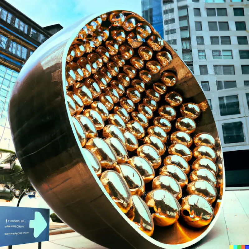 A photo of a large sculpture depicting the successful arbitrage of likes into OpenAI credits, crafted by Goldman Sachs