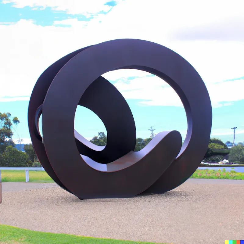 A photo of a large sculpture depicting world renown software art made in Queensland, Australia.