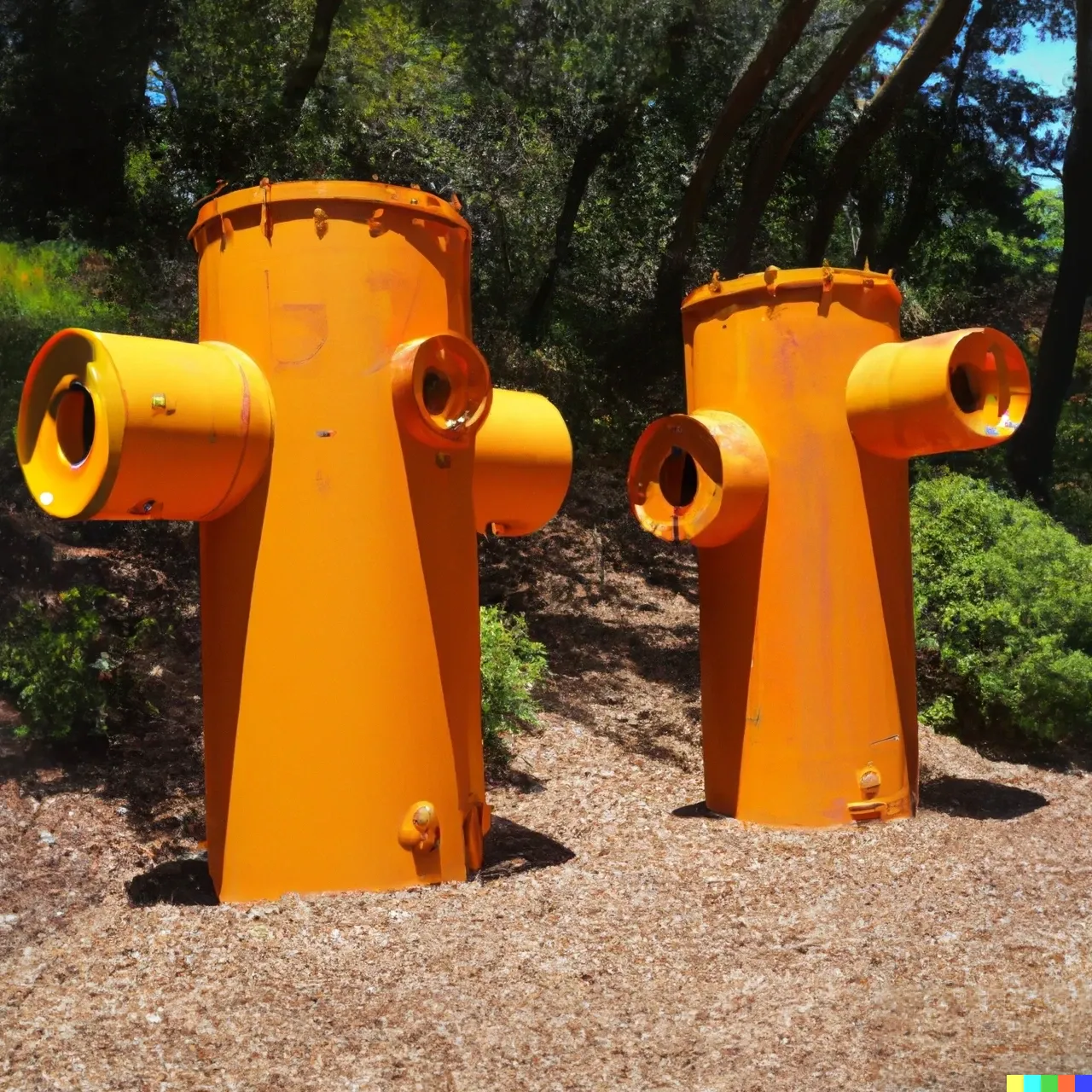 A sculpture that provides bulkwater supply to wildfire appliances.