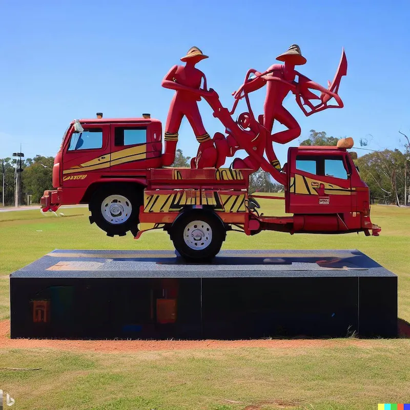 A coordinating sculpture that ensures rural fire trucks get crewed in regional south east Queensland.