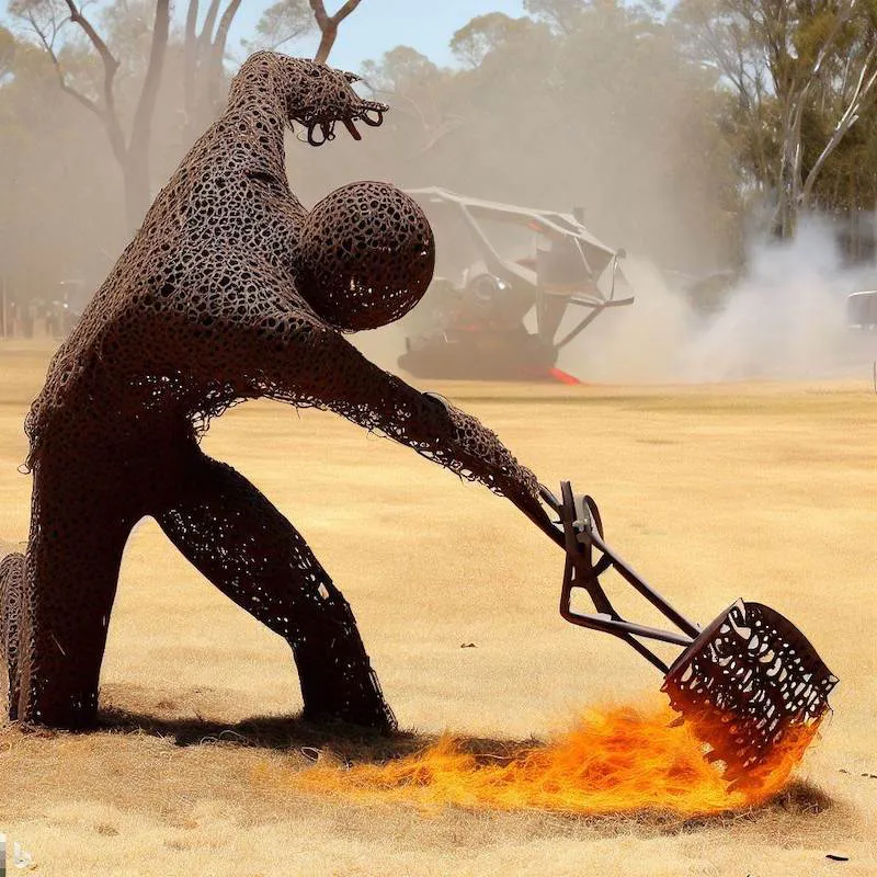 A sculpture that overhauls hotspots in grassfires at bunburra queensland.