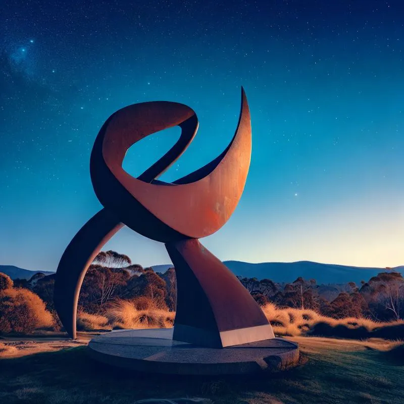 A sculpture that is successful wheen it is attuned to the rhythm of the cosmos, tidbinbilla canberra.