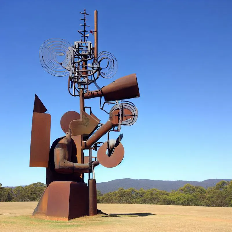 A telecom sculpture that can't communicate the logical, but has a strong spiritual side, plinth, australia